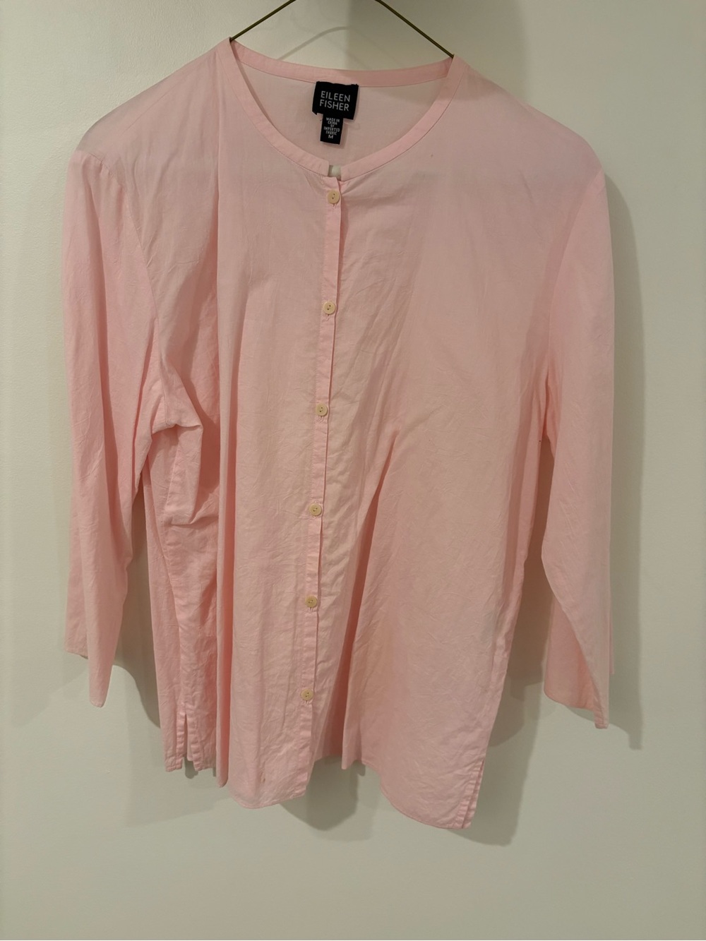 Eileen Fisher Womens's Light Pink Button-Up Shirt